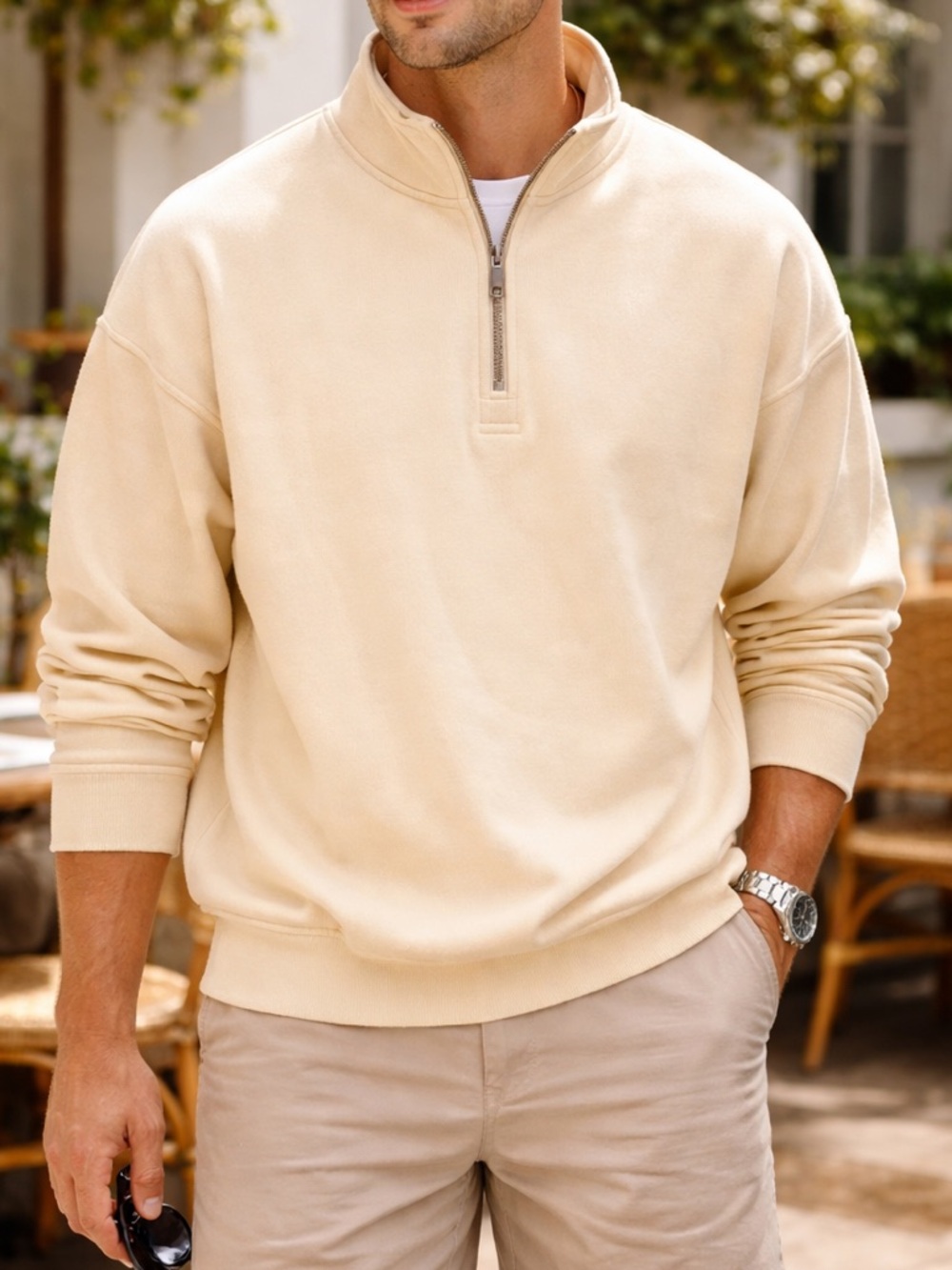 Tommy Bahama Butter Yellow Quarter Zip Pullover XXL Mens Cotton Sweater
